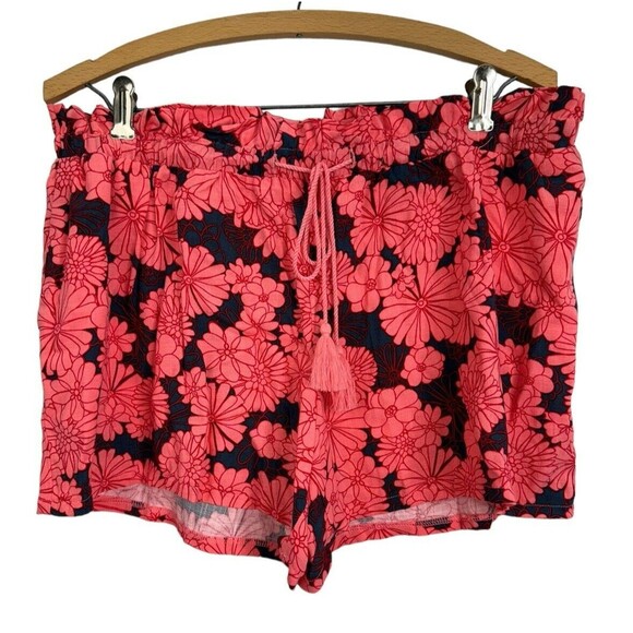 Ingrid + Isabel Women’s Sz S Orange Tropical Floral Maternity Shorts Pockets - Picture 2 of 13